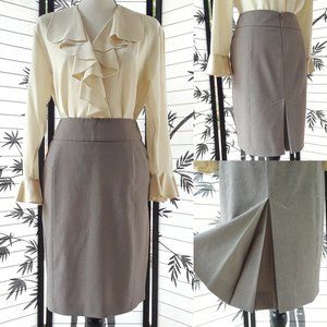 NY & Co Light Gray Double Box Pleat Pencil Skirt